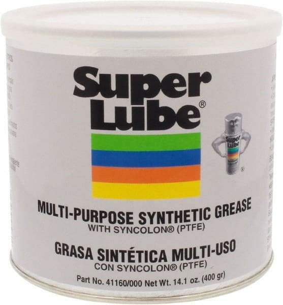 Synco Chemical - 14.1 oz Canister Synthetic Lubricant w/PTFE General Purpose Grease - Translucent White, Food Grade, 450°F Max Temp, NLGIG 000, - Industrial Tool & Supply