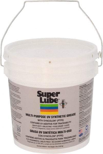 Synco Chemical - 5 Lb Pail Synthetic Lubricant w/PTFE General Purpose Grease - Translucent White, Food Grade, 450°F Max Temp, NLGIG 2, - Industrial Tool & Supply