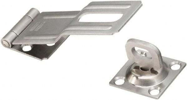 National Mfg. - 1-1/2" Wide, Latching Post Hasp - Stainless Steel - Industrial Tool & Supply