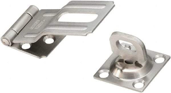 National Mfg. - 1-1/2" Wide, Latching Post Hasp - Stainless Steel - Industrial Tool & Supply