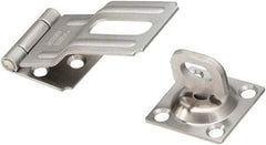 National Mfg. - 1-1/2" Wide, Latching Post Hasp - Stainless Steel - Industrial Tool & Supply
