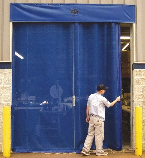 Goff's Enterprises - 8' Door Width x 10' Door Height Vinyl Insect Barrier Door Unit - Blue - Industrial Tool & Supply