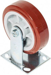 Greenlee - 6" Diam x 2" Wide x 7-1/2" OAH Top Plate Mount Rigid Caster - Polyurethane over Polyolefin, 900 Lb Capacity, 2-3/4 x 3-1/2" Plate - Industrial Tool & Supply