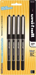 Uni-Ball - Roller Ball 0.5mm Stick Pen - Black - Industrial Tool & Supply