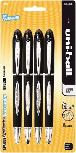 Uni-Ball - Roller Ball 1mm Stick Pen - Black - Industrial Tool & Supply