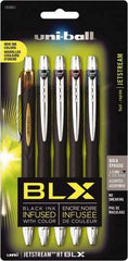 Uni-Ball - Roller Ball 1mm Retractable Pen - Blue & Black, Green & Black, Purple & Black, Brown & Black - Industrial Tool & Supply