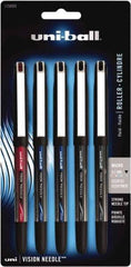 Uni-Ball - Roller Ball 0.5mm Stick Pen - Black, Red & Blue - Industrial Tool & Supply