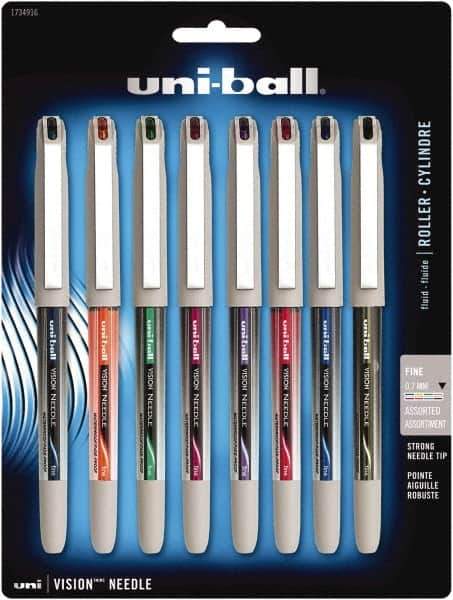 Uni-Ball - Roller Ball 0.7mm Stick Pen - Black, Blue, Green, Midnight Black, Orange, Pink, Purple & Red - Industrial Tool & Supply