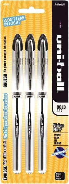 Uni-Ball - Roller Ball 0.8mm Stick Pen - Black - Industrial Tool & Supply