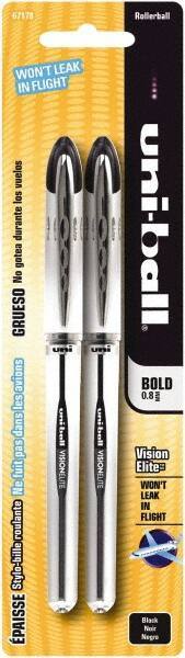 Uni-Ball - Roller Ball 0.8mm Stick Pen - Black - Industrial Tool & Supply