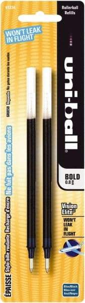 Uni-Ball - Roller Ball 0.8mm Stick Pen - Blue & Black - Industrial Tool & Supply