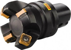 Sandvik Coromant - 50mm Cut Diam, 63mm Arbor Hole, 6mm Max Depth of Cut, 45° Indexable Chamfer & Angle Face Mill - 5 Inserts, 345R-13T5 Insert, Right Hand Cut, Through Coolant, Series CoroMill 345 - Industrial Tool & Supply