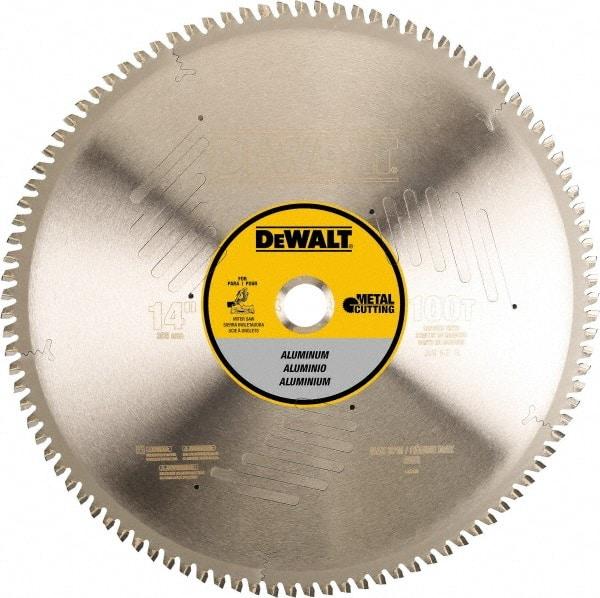 DeWALT - 14" Diam, 1" Arbor Hole Diam, 100 Tooth Wet & Dry Cut Saw Blade - Steel, Crosscutting Action, Standard Round Arbor - Industrial Tool & Supply