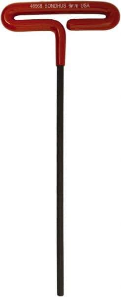 Bondhus - 6mm Hex, T-Handle Cushion Grip, Hex Key - 250mm OAL, Metric System of Measurement - Industrial Tool & Supply
