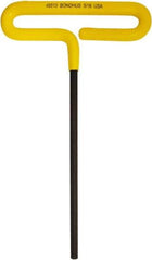 Bondhus - 5/16" Hex, T-Handle Cushion Grip, Hex Key - 264mm OAL, Inch System of Measurement - Industrial Tool & Supply