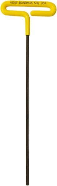 Bondhus - 5/32" Hex, T-Handle Cushion Grip, Hex Key - 246mm OAL, Inch System of Measurement - Industrial Tool & Supply