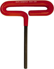 Bondhus - 10mm Hex, T-Handle Cushion Grip, Hex Key - 191mm OAL, Metric System of Measurement - Industrial Tool & Supply