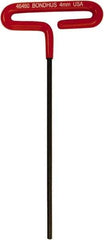 Bondhus - 4mm Hex, T-Handle Cushion Grip, Hex Key - 170mm OAL, Metric System of Measurement - Industrial Tool & Supply