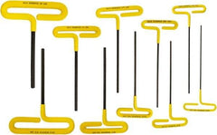 Bondhus - 10 Piece T-Handle Cushion Grip Hex Key Set - Hex Range 3/32 to 3/8" - Industrial Tool & Supply