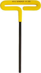 Bondhus - 1/4" Hex, T-Handle Cushion Grip, Hex Key - 175mm OAL, Inch System of Measurement - Industrial Tool & Supply