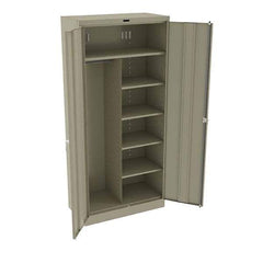 Tennsco - 6 Shelf Combination Storage Cabinet - Steel, 36" Wide x 18" Deep x 78" High, Sand - Industrial Tool & Supply