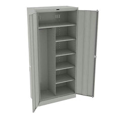 Tennsco - 6 Shelf Combination Storage Cabinet - Steel, 36" Wide x 18" Deep x 78" High, Light Gray - Industrial Tool & Supply