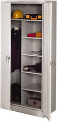 Tennsco - 6 Shelf Combination Storage Cabinet - Steel, 36" Wide x 24" Deep x 78" High, Light Gray - Industrial Tool & Supply