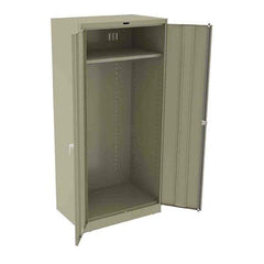 Tennsco - 2 Shelf Wardrobe Storage Cabinet - Steel, 36" Wide x 24" Deep x 78" High, Sand - Industrial Tool & Supply