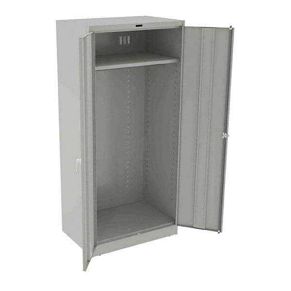 Tennsco - 2 Shelf Wardrobe Storage Cabinet - Steel, 36" Wide x 24" Deep x 78" High, Light Gray - Industrial Tool & Supply