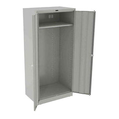 Tennsco - 2 Shelf Wardrobe Storage Cabinet - Steel, 36" Wide x 24" Deep x 78" High, Light Gray - Industrial Tool & Supply