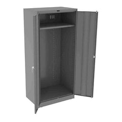 Tennsco - 2 Shelf Wardrobe Storage Cabinet - Steel, 36" Wide x 24" Deep x 78" High, Medium Gray - Industrial Tool & Supply