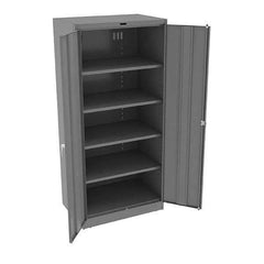 Tennsco - 5 Shelf Locking Storage Cabinet - Steel, 36" Wide x 24" Deep x 78" High, Medium Gray - Industrial Tool & Supply