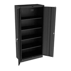 Tennsco - 5 Shelf Locking Storage Cabinet - Steel, 36" Wide x 18" Deep x 78" High, Black - Industrial Tool & Supply