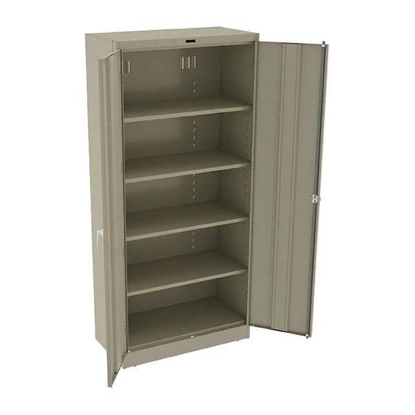 Tennsco - 5 Shelf Locking Storage Cabinet - Steel, 36" Wide x 18" Deep x 78" High, Sand - Industrial Tool & Supply