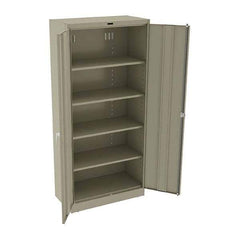 Tennsco - 5 Shelf Locking Storage Cabinet - Steel, 36" Wide x 18" Deep x 78" High, Sand - Industrial Tool & Supply