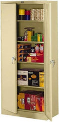 Tennsco - 5 Shelf Locking Storage Cabinet - Steel, 36" Wide x 24" Deep x 72" High, Black - Industrial Tool & Supply