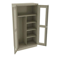 Tennsco - 6 Shelf Combination Storage Cabinet - Steel, 36" Wide x 18" Deep x 72" High, Sand - Industrial Tool & Supply
