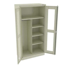 Tennsco - 6 Shelf Combination Storage Cabinet - Steel, 36" Wide x 18" Deep x 72" High, Champagne/Putty - Industrial Tool & Supply