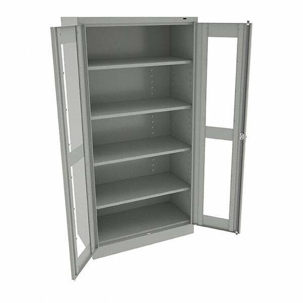 Tennsco - 5 Shelf Visible Storage Cabinet - Steel, 36" Wide x 24" Deep x 72" High, Light Gray - Industrial Tool & Supply