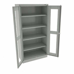 Tennsco - 5 Shelf Visible Storage Cabinet - Steel, 36" Wide x 24" Deep x 72" High, Light Gray - Industrial Tool & Supply
