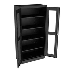 Tennsco - 5 Shelf Visible Storage Cabinet - Steel, 36" Wide x 18" Deep x 72" High, Black - Industrial Tool & Supply