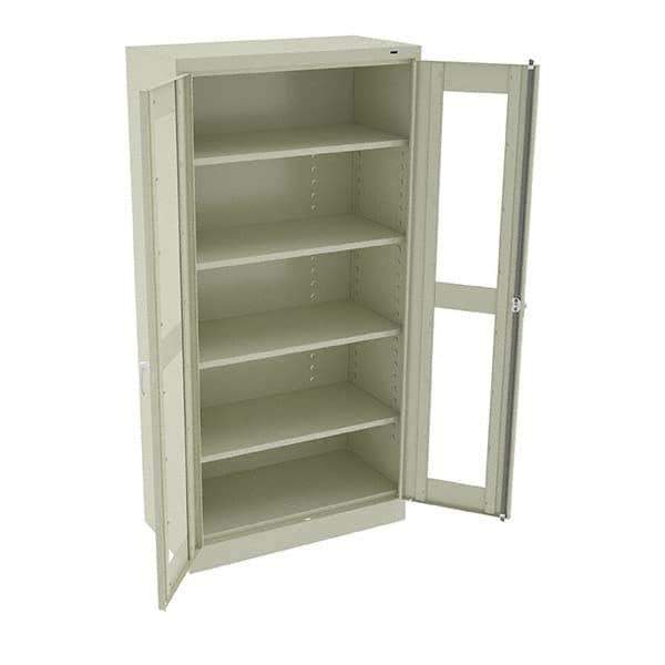Tennsco - 5 Shelf Visible Storage Cabinet - Steel, 36" Wide x 18" Deep x 72" High, Champagne/Putty - Industrial Tool & Supply