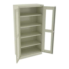 Tennsco - 5 Shelf Visible Storage Cabinet - Steel, 36" Wide x 18" Deep x 72" High, Champagne/Putty - Industrial Tool & Supply