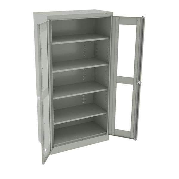Tennsco - 5 Shelf Visible Storage Cabinet - Steel, 36" Wide x 18" Deep x 72" High, Light Gray - Industrial Tool & Supply