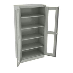 Tennsco - 5 Shelf Visible Storage Cabinet - Steel, 36" Wide x 18" Deep x 72" High, Light Gray - Industrial Tool & Supply