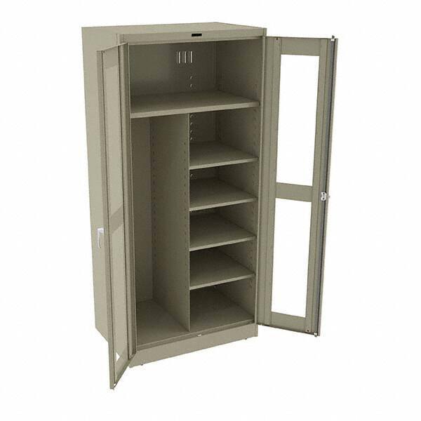 Tennsco - 6 Shelf Combination Storage Cabinet - Steel, 36" Wide x 24" Deep x 78" High, Sand - Industrial Tool & Supply