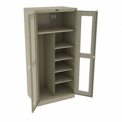 Tennsco - 6 Shelf Combination Storage Cabinet - Steel, 36" Wide x 24" Deep x 78" High, Sand - Industrial Tool & Supply