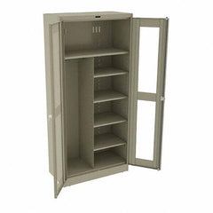 Tennsco - 6 Shelf Combination Storage Cabinet - Steel, 36" Wide x 18" Deep x 78" High, Sand - Industrial Tool & Supply