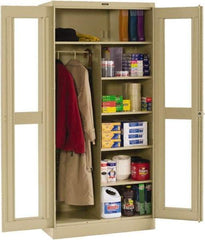 Tennsco - 6 Shelf Combination Storage Cabinet - Steel, 36" Wide x 18" Deep x 78" High, Medium Gray - Industrial Tool & Supply