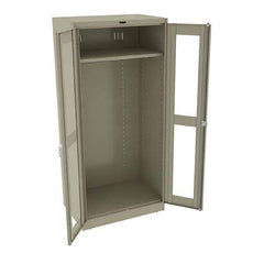Tennsco - 2 Shelf Wardrobe Storage Cabinet - Steel, 36" Wide x 24" Deep x 78" High, Sand - Industrial Tool & Supply